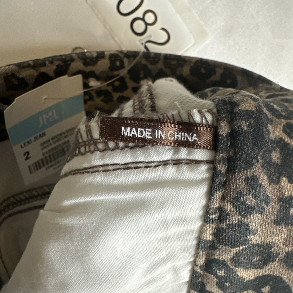 J. McLaughlin Lexi Jeans Women 2 Brown Leopard Cheetah Animal Print Skinny Pants - Picture 14 of 16